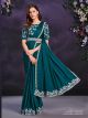 Rama Crepe Satin Silk Stitched Saree