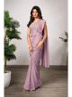 Purple Ready To Wear Saree With Stitched Blouse