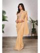 Yellow Ready To Wear Saree With Stitched Blouse