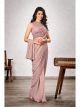 Pink Ready To Wear Saree With Stitched Blouse