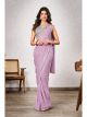 Mauve Ready To Wear Saree With Stitched Blouse