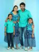 Navy Blue Sophia Maxi Family Set With Matching Dress & Shirt