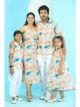 White & Green Anyra Family Set With Matching Dress & Shirt