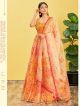 Yellow Organza Partywear Lehenga