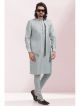 Gray Kurta Pajama 3 Pcs Jacket Set