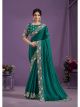 Rama Two Tone Satin Silk Wedding Saree