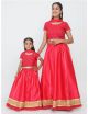 Fuchsia mother daughter twinning dresses set