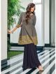 Navy Blue Multi Embroidered Gharara Style Suit