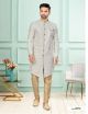 Off White Digital Work Indo-Western For Men