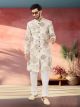 Cream Linen Nawabi Indo Western Sherwani