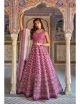 Magenta Ajrakh Printed Traditional Gown
