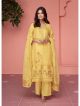 Yellow Organza Pant Style Suit