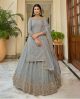 Grey Heavy Sequins Embroidered Lehenga with Long Blouse
