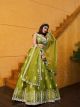 Green Art Silk Wedding Lehenga Choli