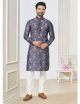 Dark Grey Digital Printed Kurta Pajama