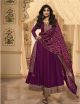 Shilpa Shetty Bollywood Inspired Anarkali Dress In Purple Color
