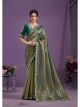 Green Glass Tissue Wedding Saree