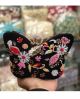 Black Butterfly Shaped Hand Embroidered Clutch 