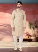 Gold Woven Jacquard Nawabi Indo Western Sherwani