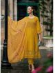 Mustard Pakistani A Line Style Suit