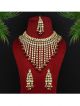 Maroon color kundan necklace set