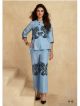 Baby Blue Thread Embroidered Co Ord Set