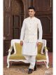 Cream 3 Pcs Jacket Set For Men