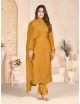 Mustard  Thread Embroidered Suit