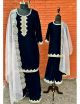Navy Blue Mother Daughter Same Dress Palazzo Suit Combo