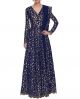 Navy Blue Designer Art Silk Gown