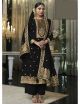 Black Viscose Silk Jacquard Suit