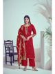 Red Roman Silk Pant Style Suit