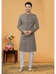 Brown Faux Bemberg Indo-Western Sherwani