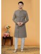 Brown Faux Bemberg Indo-Western Sherwani