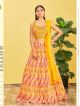 Yellow Organza Partywear Lehenga