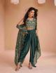 Teal Green dhoti style dress with crop top