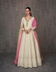 Off White Georgette Lucknowi Anarkali Dress