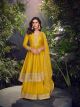 Yellow Short Anarkali Sharara Suit