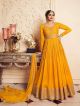 Yellow Digital Printed Anarkali Suit