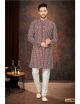 Maroon Mufti Lucknowi Work Indo-Western for Men