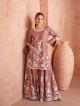 Copper Brown Rayon Embroidered Kurti With Palazzo