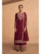 Maroon Designer Eid Palazzo Suit
