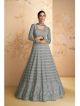 Grey Real Georgette Lucknowi Anarkali Dress 