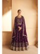 Wine Heavy Embroidered Anarkali Suit