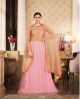 Peach Embroidered Anarkali Suit