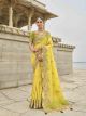 Lemon Designer Saree For Wedding Party