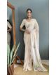 Off White ready to wear designer hand printed saree