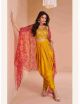 Yellow dhoti style dress with crop top