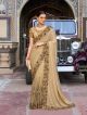 Fawn Heavy Embroidered Saree