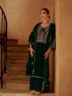 Green pure velvet with embroidery suit